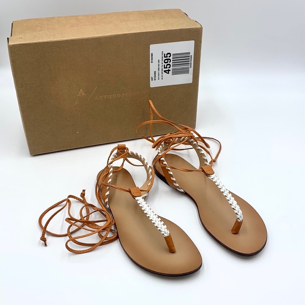 Anthropologie Tie Up Thong Sandals Size EU 36